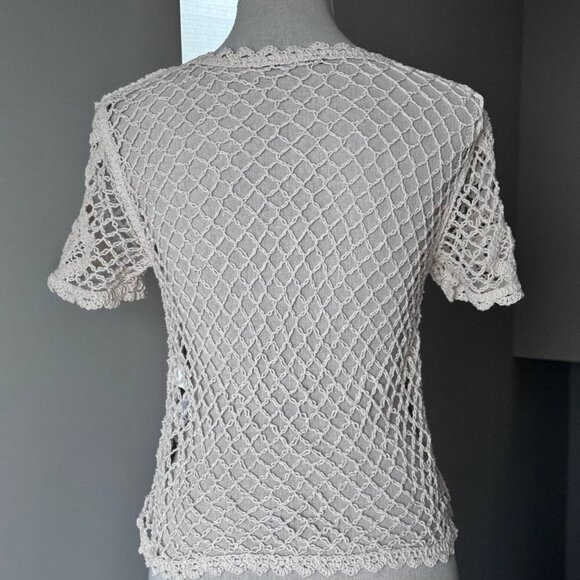 NWOT!  ZARA Boho See-through Crochet Cotton-blend Boatneck Nude Top - Size Mediu - Picture 10 of 10